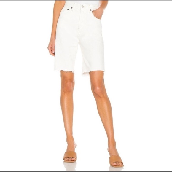 Agolde 90’s white button fly jeans shorts 37355 - Picture 11 of 13